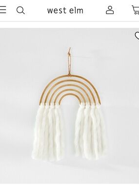 West Elm Gold and White Rainbow Wall Hanging